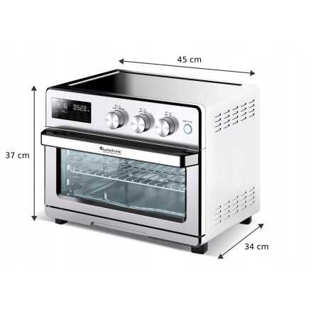 Outlet Piekarnik elektryczny frytownica TurboTronic suszarka grzybów owoców dehydrator 32L 1700w Srebrny