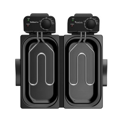 Outlet Frytownica frytkownica olejowa TurboTronic podwójna tradycyjna tłuszczowa na olej dwie komory 3600w 2x3L 6L Czarna
