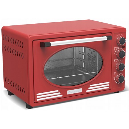 Retro piekarnik TurboTronic termoobieg rożno 45L 2000w Czerwony TT-EV45R RED