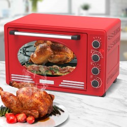 Retro piekarnik TurboTronic termoobieg rożno 45L 2000w Czerwony TT-EV45R RED