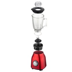 Blender kielichowy TurboTronic szklany max 1400W kruszy lód poj. 1,5L Czerwony TT-BG6 RED