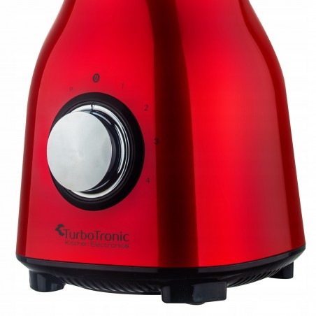 Blender kielichowy TurboTronic szklany max 1400W kruszy lód poj. 1,5L Czerwony TT-BG6 RED